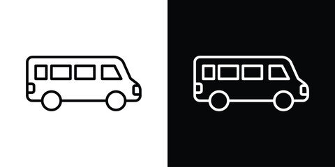 Van icon filled flat sign concept for web design.