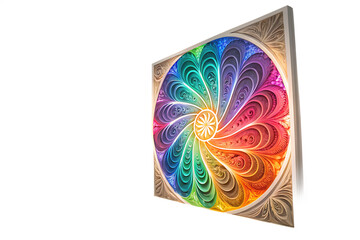 colorful--glowing--and-abstract-design-is-displaye isolated on white background png, ai generated