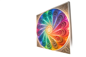  colorful--glowing--and-abstract-design-is-displaye isolated on white background png, ai generated