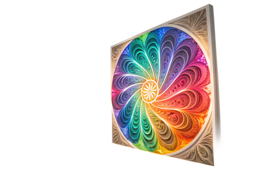  colorful--glowing--and-abstract-design-is-displaye isolated on white background png, ai generated