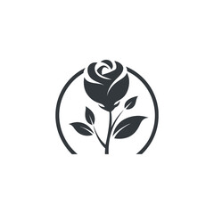 Elegant silhouette of a florist logo with flower