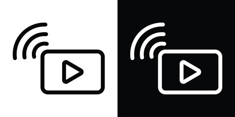 Video streaming icon filled flat sign concept for web design.