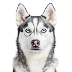 Fototapeta premium Siberian husky dog isolated on transparent background,