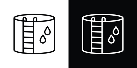Water tank icon filled flat sign concept for web design.