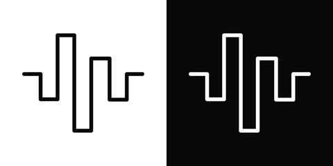 Wave square icon filled flat sign concept for web design.