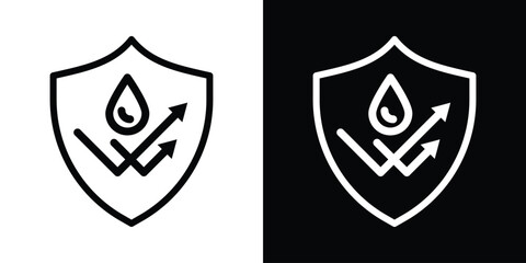 Waterproof protection icon filled flat sign concept for web design.