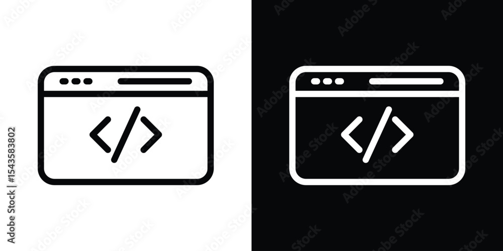 Aufkleber web code icon filled flat sign concept for web design.