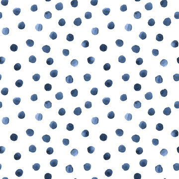 Abstract watercolor polka dots confetti background