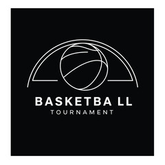 Basketball logo design template, basketball team emblem collection, basketball tournament logo design vector illustration