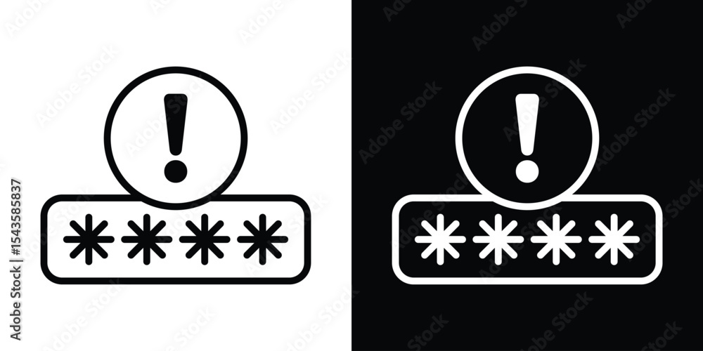 Aufkleber wrong password code icon filled flat sign concept for web design.
