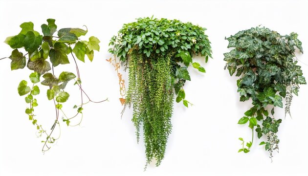 various creeper plants isolated on white background - Powered by Adobe