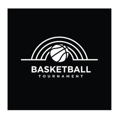 Basketball logo design template, basketball team emblem collection, basketball tournament logo design vector illustration