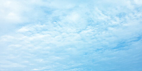 Fototapeta premium Daylight natural daylight, blue Panorama, sky, soft background, fresh weather, image surface, foggy pattern, white cloud,s air fluff, sunny clouds