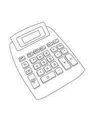 Calculator line art vector illustration