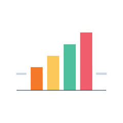 Business growth column chart representing sales increase and success