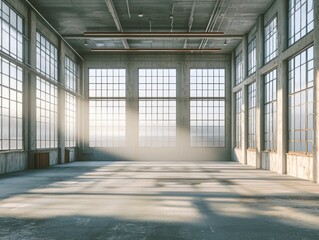 Industrial space with large windows