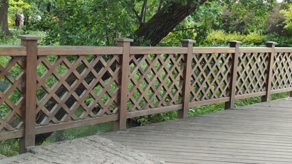 wooden bridge in the park