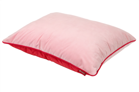 pink pillow with a red edge isolated on white background png, ai generated