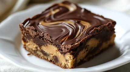 Peanut butter and chocolate swirled brownies