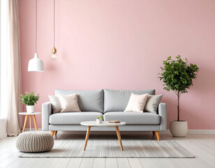 Create a cozy chic homey vibe in a soft pink family room