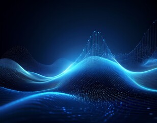 abstract blue data wave network connectivity visualization