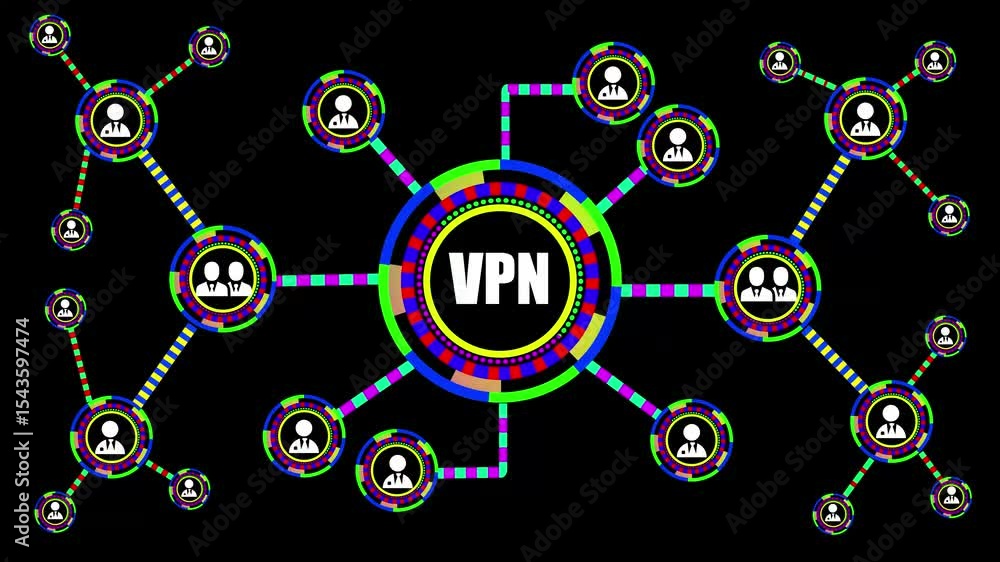 Poster businessman pressing button vpn creation internet protocols for protection web private network ,comm