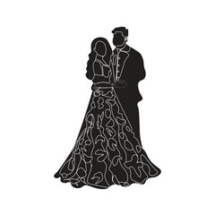 bride and groom silhouettes