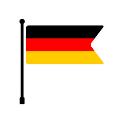 Flag of Germany. Germany flag vector illustration icon design. Flagpole flag icon.