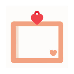 Blank Photo Frame with Heart Clip for Love Decor