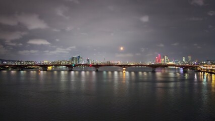 한국 서울 한강 대교 야경