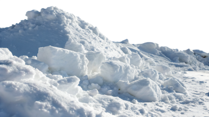 snow drift snow pile hill heap stack isolated on white background png, ai generated