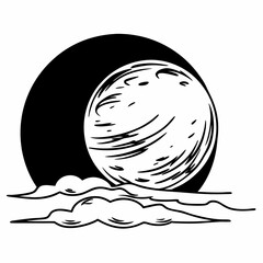 black and white   moon icon