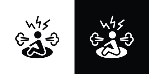 Anxiety or stress icon collection. line stroke icon. EPS 10