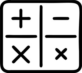 Obraz premium Black Calculator Icon Plus Minus Multiply Divide Symbols