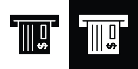 atm cash icon collection. line stroke icon. EPS 10