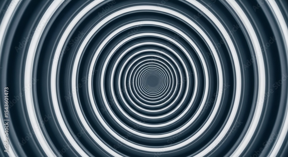 Poster endless rings tunneling into infinite depth and dimension.