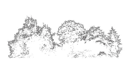 Forest Silhouette Line Art - Minimalistic Landscape Design
