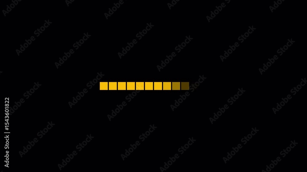 Poster loading bar animation: progress indicator with gold and brown tones on black background.alpha chanel