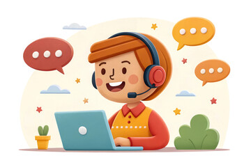 Fototapeta premium Expert Customer Support with Live Chat