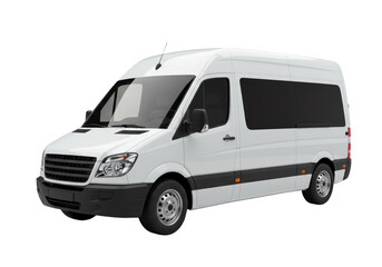 Isolated White Delivery Van Side View