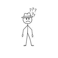 Stickman with question mark on his head