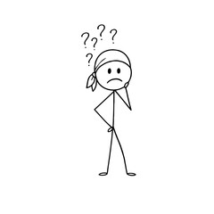 Stickman with question mark on his head