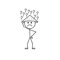 Stickman with question mark on his head