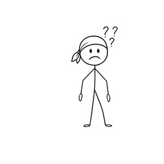 Stickman with question mark on his head