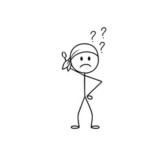 Stickman with question mark on his head