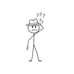 Stickman with question mark on his head