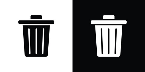 Bin icon collection. line stroke icon. EPS 10