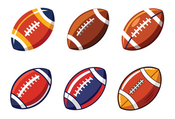 American football icon set, vector illustration on white background.