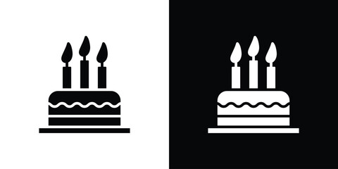 Birthday cake icon collection. line stroke icon. EPS 10