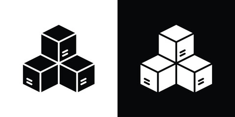 Boxes icon collection. line stroke icon. EPS 10